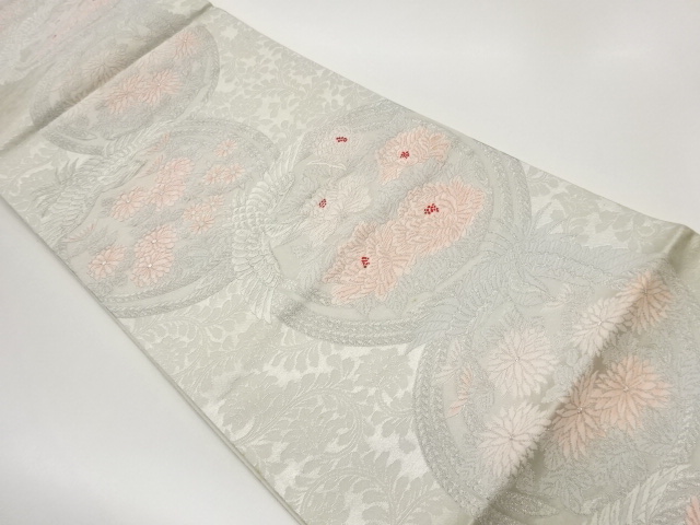 花鳥模様織出し袋帯